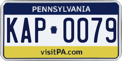 PA license plate KAP0079