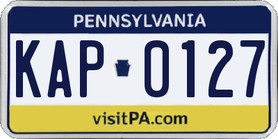PA license plate KAP0127