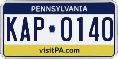 PA license plate KAP0140