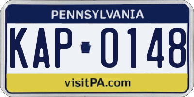 PA license plate KAP0148