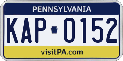 PA license plate KAP0152