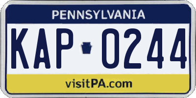 PA license plate KAP0244