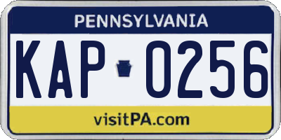 PA license plate KAP0256