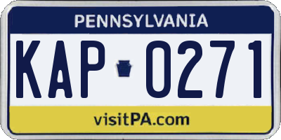 PA license plate KAP0271