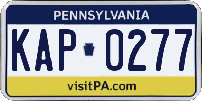 PA license plate KAP0277