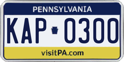 PA license plate KAP0300