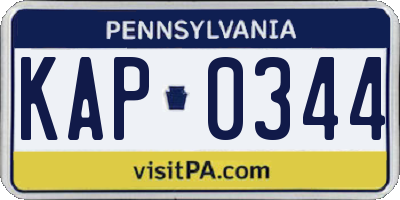 PA license plate KAP0344