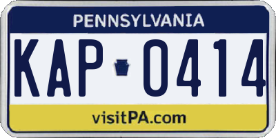 PA license plate KAP0414