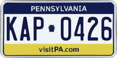 PA license plate KAP0426