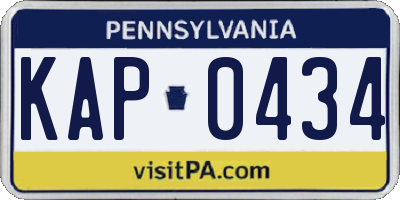 PA license plate KAP0434