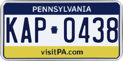 PA license plate KAP0438