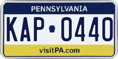 PA license plate KAP0440