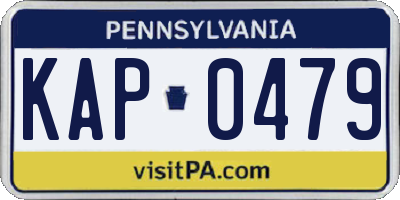 PA license plate KAP0479