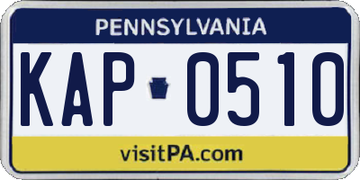 PA license plate KAP0510