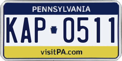 PA license plate KAP0511