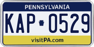 PA license plate KAP0529