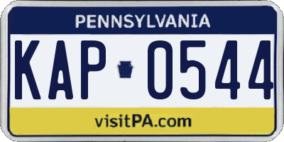PA license plate KAP0544