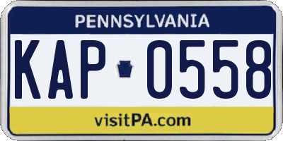 PA license plate KAP0558
