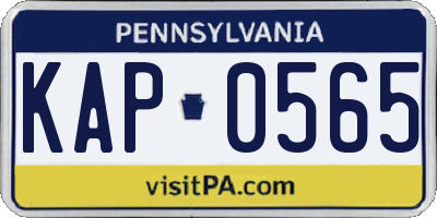 PA license plate KAP0565