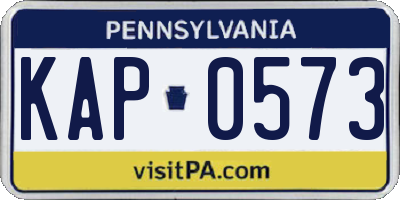 PA license plate KAP0573