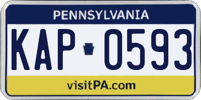 PA license plate KAP0593