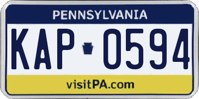 PA license plate KAP0594