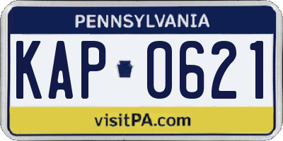 PA license plate KAP0621