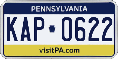 PA license plate KAP0622