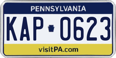 PA license plate KAP0623