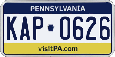 PA license plate KAP0626