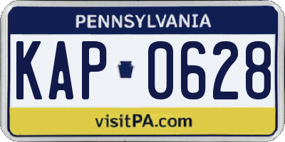 PA license plate KAP0628