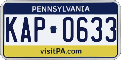 PA license plate KAP0633