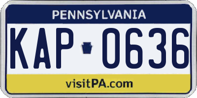 PA license plate KAP0636