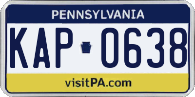 PA license plate KAP0638
