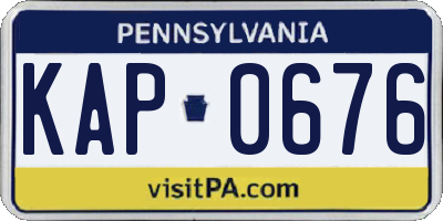 PA license plate KAP0676
