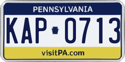 PA license plate KAP0713