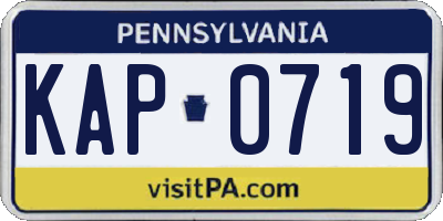 PA license plate KAP0719