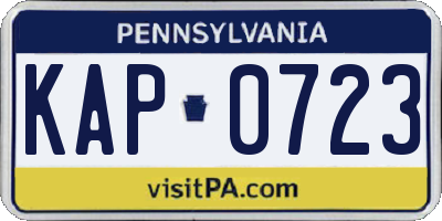 PA license plate KAP0723