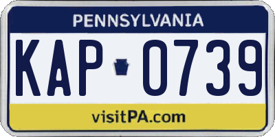 PA license plate KAP0739
