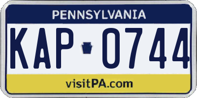 PA license plate KAP0744
