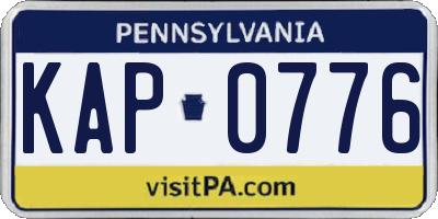 PA license plate KAP0776