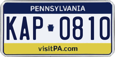 PA license plate KAP0810