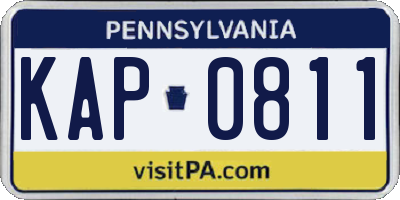 PA license plate KAP0811