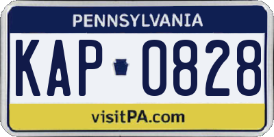 PA license plate KAP0828