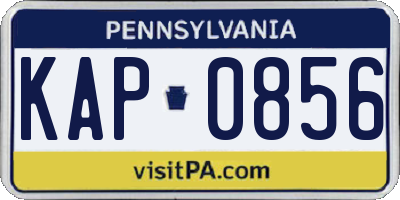 PA license plate KAP0856