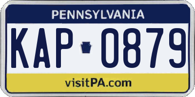 PA license plate KAP0879