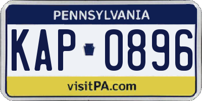 PA license plate KAP0896