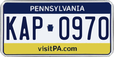 PA license plate KAP0970