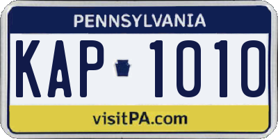PA license plate KAP1010