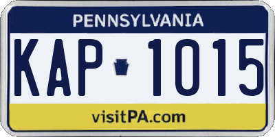 PA license plate KAP1015